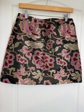 THML Black Skirt with Pink Floral Lining